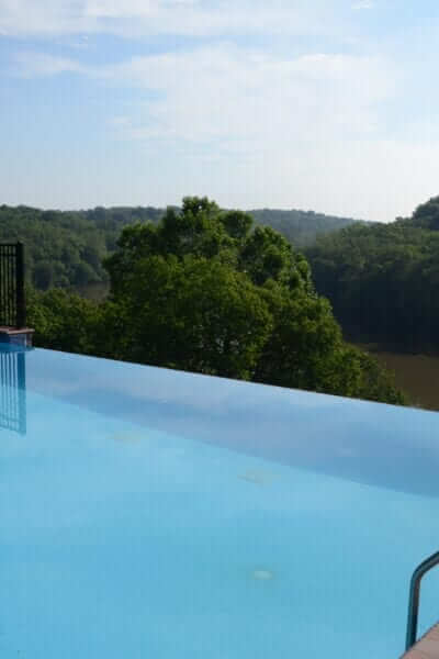 Bavarian Inn pool overlooking river